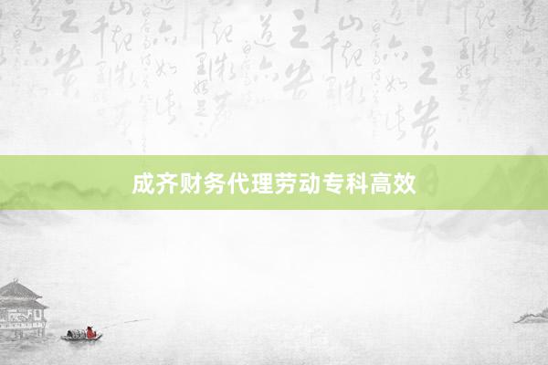 成齐财务代理劳动专科高效
